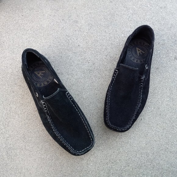 Black Suede Driving Moccasin/Loafer Size 41 Men\'s Shoes Slip On